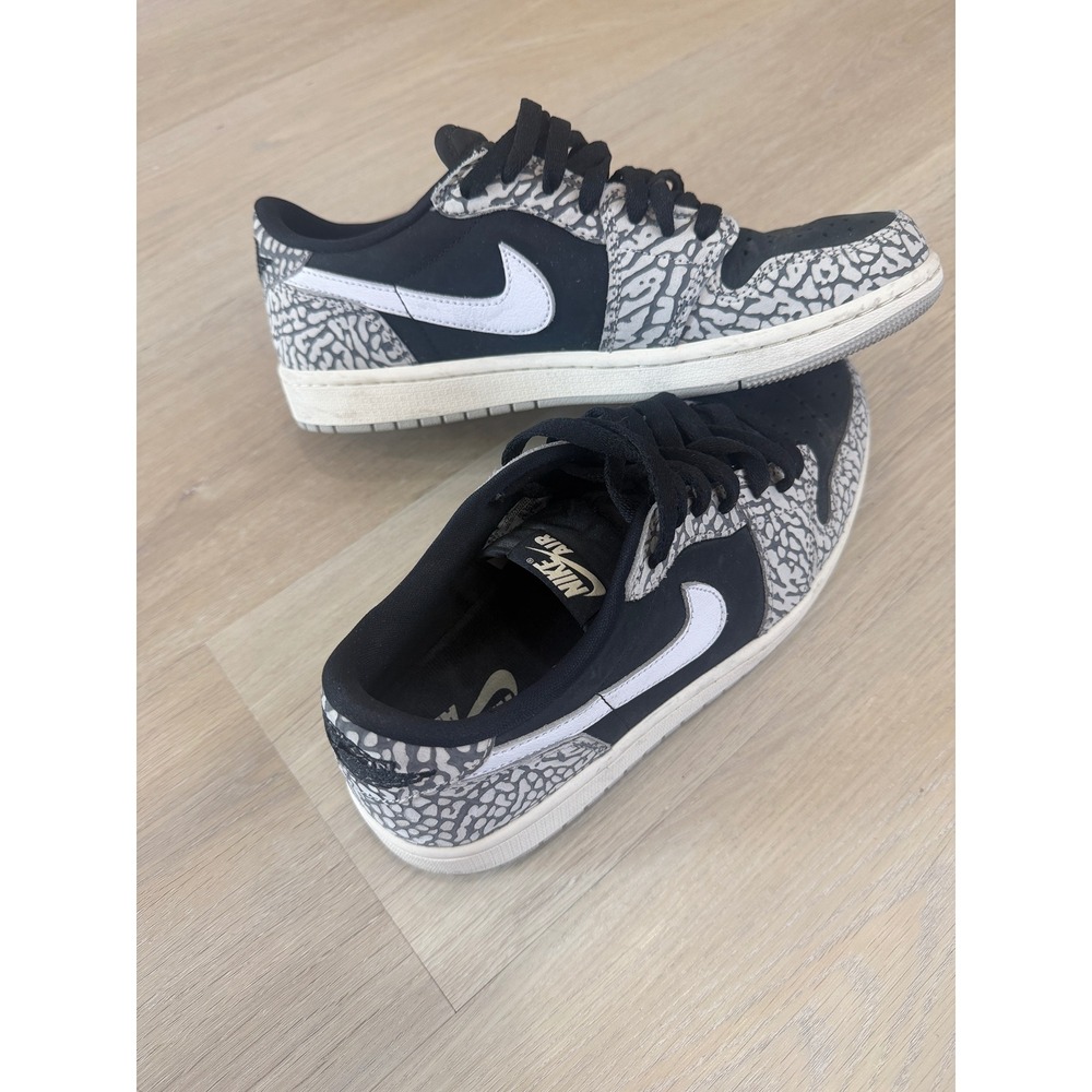 Air Jordan 1 Retro Low OG Black Elephant Print CZ0790-001 Mens 8.5 Sneakers